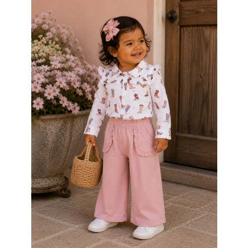Loretta Top & Wide Leg Pant, Buckarette Boots
