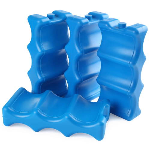 4 Pack Ice Packs for Lunch Boxes Coolers, Breastmilk Bottle Storage, Lunch Box, Insulated Contoured Freezer Pack, Long Lasting Reusable Cool Pack for Soda, Camping Beach Picnic, Blue