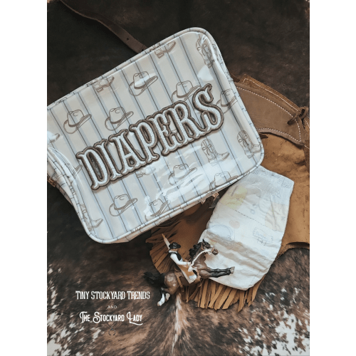 Diapers XL - Western Blues Clear Coat Bag