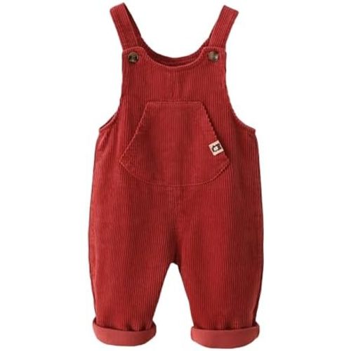 Happy Cherry Toddler Boy Girl Soft Corduroy Suspender Pants Baby Bib Overalls Infant Adjustable Button Romper