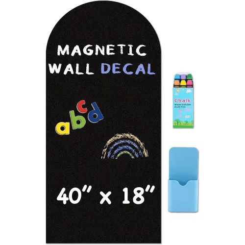 Arch Magnetic Wall Decal - 40" x 18" Matte Finish Chalkboard Sticker for Wall - Magnetic Board for Playroom, Home Classroom(Black)