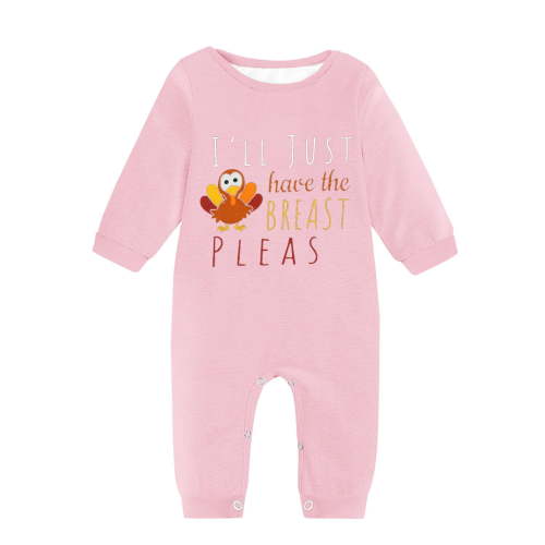 MHZLDYZ 0-3 Month Onesies Infant Boy And Girl Romper Long Sleeved Round Neck Letter Printing Thanksgiving Jumpsuit Bodysuit Baby Outfit Onesies 0-3 Months Boy Baby Onesies 6-9 Months Boy (Pink,6M)