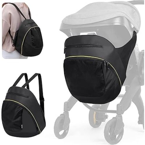 Clip-On Storage Bag Compatible with Doona Stroller & Carseat, Large Capacity Storage Space Diaper Bag with Non-Slip Zipper, Stroller Organizer Bag Wearable Backpack Mother's Bag All Day Bag