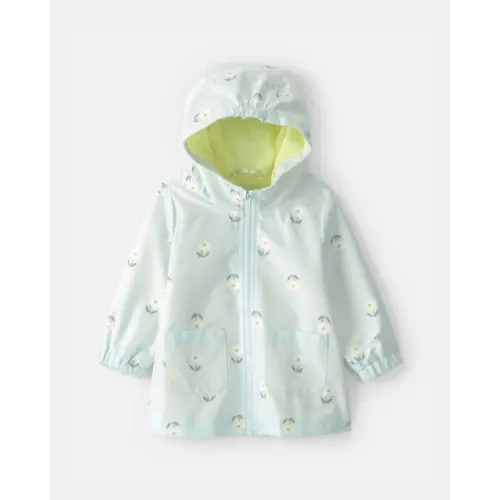 Baby Girl Floral Raincoat - Blue | Carter's