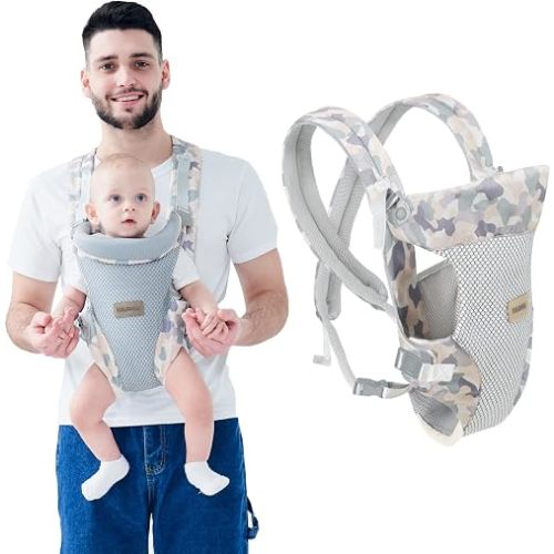 IULONEE Baby Carrier Wrap Backpack Carry for Newborn Holder Carriers Gray