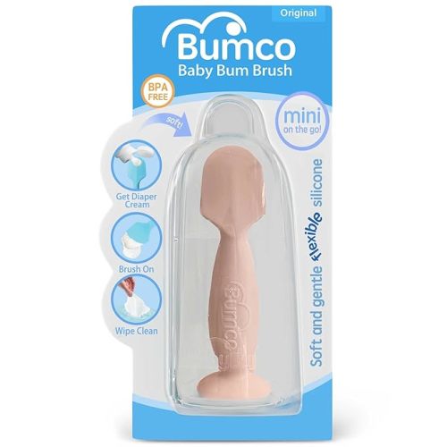 Bumco Baby Bum Brush + Mini Diaper Cream Spatula - BPA-Free Butt Spatula, Soft Diaper Spatula, Baby Diaper Cream Applicator, Mom-Invented Diaper Bag Essentials, Butt Spatula