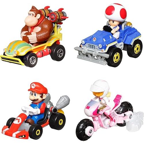Hot Wheels The Super Mario Bros. Movie Track Set, Jungle Kingdom Raceway Playset with Mario Die-Cast Toy Car Inspired by The Film