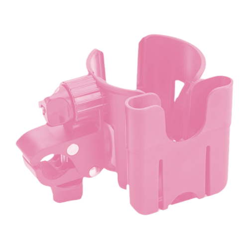 Cup Holder 2 In 1, Stroller Organizer - Bike, Wheelchair, Walker Cup, Phone Holder, Bicycle, Cups Holders with Mobile Phone Holders Pink