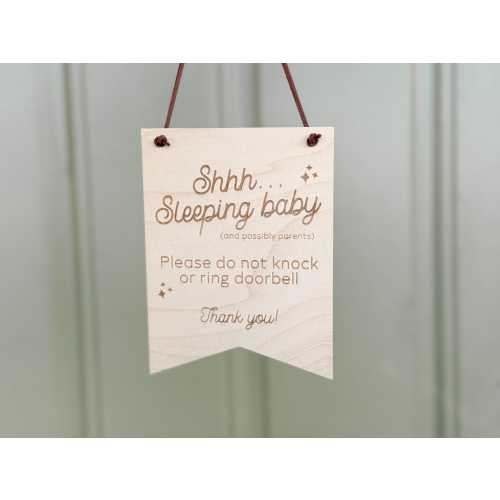 Sleeping Baby Do Not Knock Sign, Newborn Gift for Parents, Shhh Do Not Knock or Ring Doorbell, Baby Sleeping Door Sign