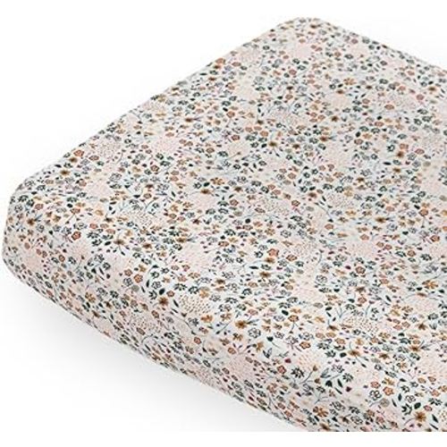 Little Unicorn Premium Changing Pad Cover | Extra Soft & Breathable Muslin Fabric (Pressed Petals)