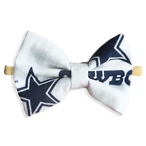 Newborn To Toddler Girls Dallas Hair Bow Football Nylon Headband Or Alligator Clip | Made In USA | Fast Shipping (Nylon)