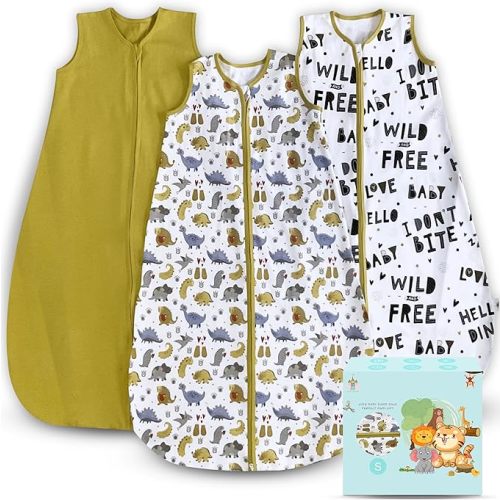 Cute Castle Baby Sleep Sack 0-6 Months - Lightweight 100% Cotton 2-Way Zipper TOG 0.5 Infant Wearable Blanket, Newborn Essentials Toddler Sleep Clothes (3 Pack Green)