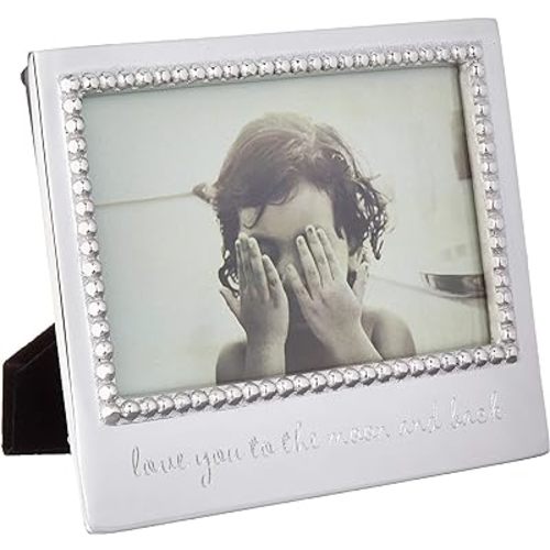 MARIPOSA LOVE YOU TO THE MOON AND BACK BEADED 4X6 FRAME | SILVER | BRILLANTE | FRAMES | STATEMENT FRAMES | RECYCLED SANDCAST ALUMINUM | HANDMADE IN MEXICO