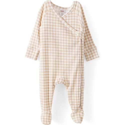 Organic Pointelle Cross Over Zip All In One, 6-9M