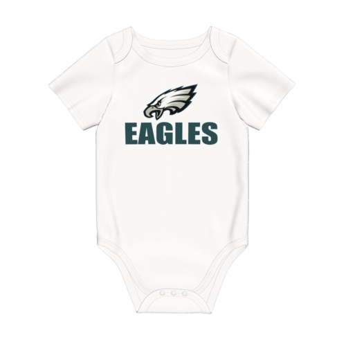 Eagles Football Team Unisex Baby Short-Sleeved Onesie, Cotton Soft Velvet Skin-Friendly Onesie, Baby Onesie Short-Sleeved One-Piece Newborn Boy and Girl Baby Clothing Gift
