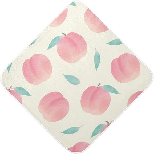YETTASBIN Peach Baby Towel, Ultra Soft Absorbent Cotton Baby Hooded Bath Towel for Newborn Baby Boy Girl, Toddler, Infant Registry Gift - 30 x 30 Inch