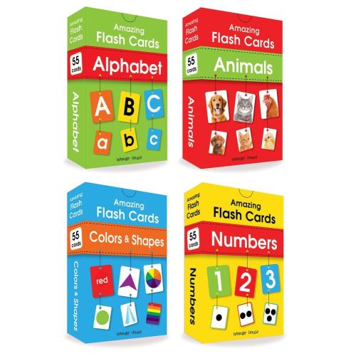 Amazing Flash Cards (Set Of 4 Boxes): Alphabet, Number, Animals, Colors And Shapes