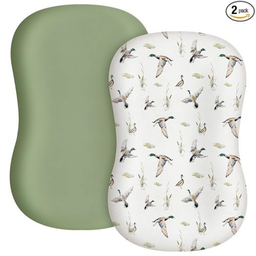 CroBlissful 2 Pack Mallard Duck Baby Lounger Cover Stretchy and Soft Infant Lounger Cover Breathable and Soft Baby Nest Slipcover for Boys Girls