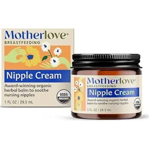 Motherlove Nipple Cream (1 oz) | Organic Lanolin-Free Nipple Cream for Breastfeeding—Benefits Nursing & Pumping Moms