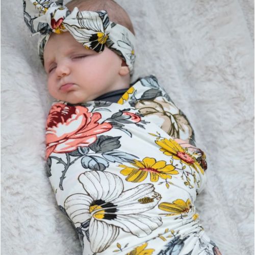 Baby Swaddle Set: Vintage Floral – Lila
