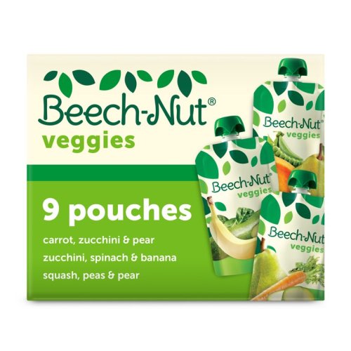 (9 Pack) Beech-Nut Veggies Stage 2, Variety Pack Baby Food, 3.5 oz Pouch