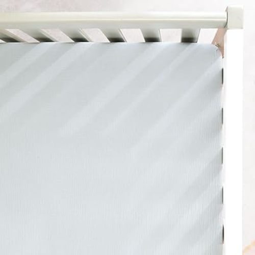GRSSDER Soft Muslin Crib Sheet 1 Pack, 100% Cotton Crib Sheets with Deep Pocket for Boys and Girls, Fit Standard Crib Mattresses 52" x 28" Safe and Snug, Misty Blue