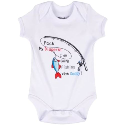 Cnins Funny Baby Bodysuit & Daddy Matching Cotton Outfit for Wild One 1st Birthday, Unisex Newborn Infant Clothes 0-24M