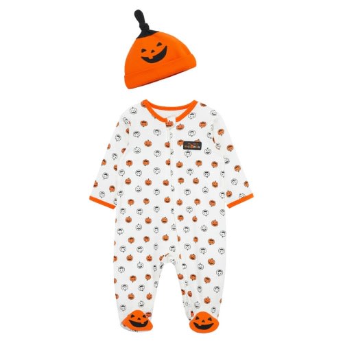 Pumpkin Footie & Hat Set, 9M