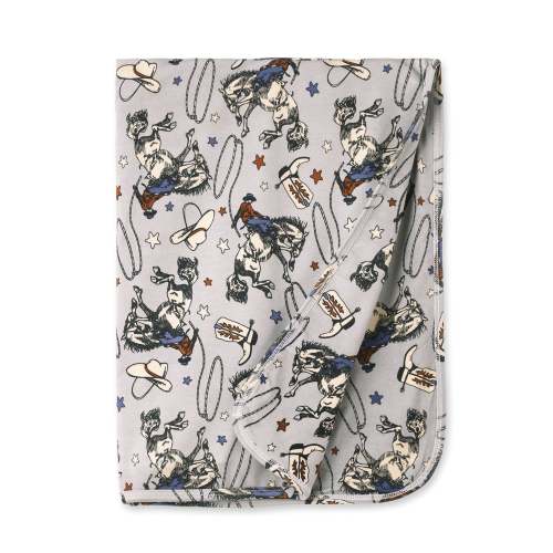 Western Cowboy Rodeo Bamboo Stroller Blanket