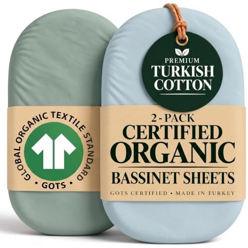 Organic Bassinet Sheets 30x18 for HALO BassiNest Swivel, HARPA Cuddly Sway | Fits HARPA Cuddly Sway, Arm's Reach Clear-Vue, Cambria, Ingenuity, Dream & Grow. Not for the HARPPA Cuddly 3-in-1