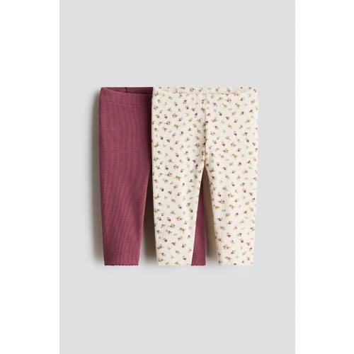 2-PACK RIBBED COTTON LEGGINGS