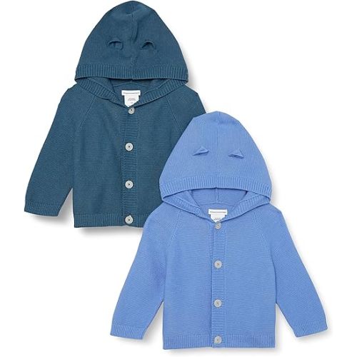 Amazon Essentials Unisex Babies' Hooded Sweater, Pack of 2