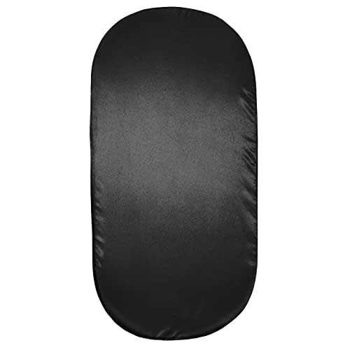 SiinvdaBZX Satin Bassinet Sheets for Baby Boy, Black | Silk-Like Soft Bassinet Fitted Sheets for Hourglass, Oval & Rectangular Bassinet Mattress