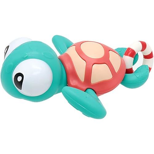 Pull String Baby Bath Toy Pull & Go Turtle Cute Swimming Turtle Windup Clockwork Bathtub Toy for Toddlers