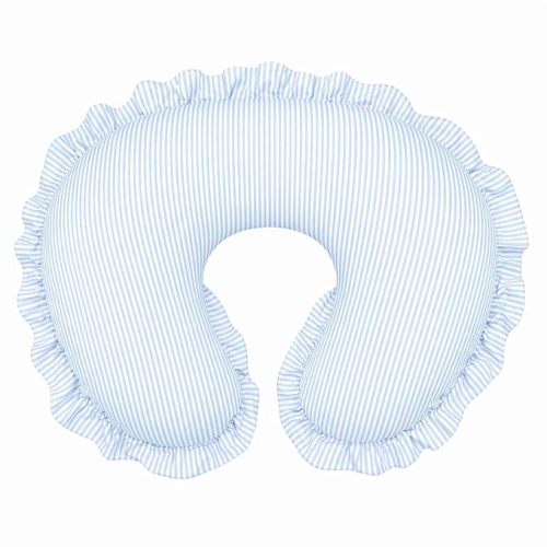 Hooyax Nursing Pillow Cover, 100% Cotton Breastfeeding Pillow Cover for Newborn Baby Boys and Girls, Soft and Breathable Classic Striped Slipcover Replacement, Hidden Zipper, Ruffled Design, Blue