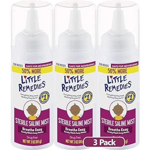 Little Remedies Sterile Saline Nasal Mist, 3 oz, Pack of 3