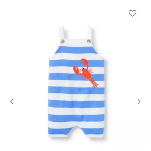 Baby Soft Blue Stripe Baby Striped Lobster Romper by Janie and Jack