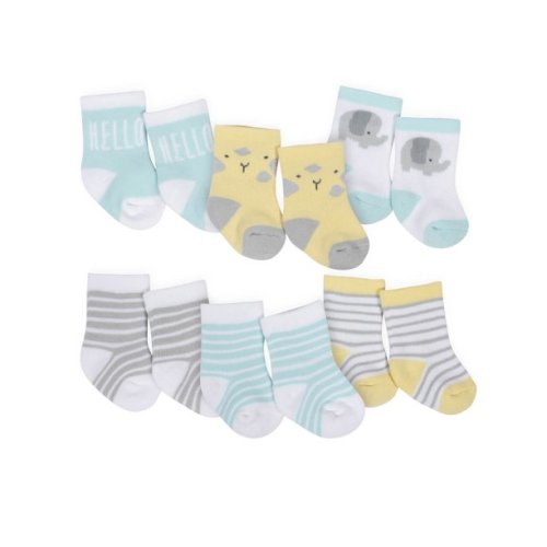 Gerber Baby Boy or Girl Gender Neutral Jersey Crew Wiggle Proof Socks, 6-Pack