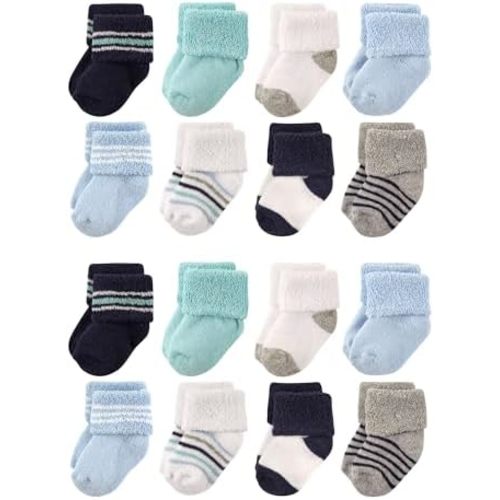 Luvable Friends Unisex Baby Baby Cotton Rich Terry Socks 16-Pack