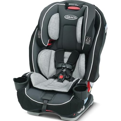 Graco SlimFit 3-in-1 Convertible Car Seat, Ultra-Space-Saving Design, Darcie, Suitable for Rear and Forward-Facing, Highback Booster Seat with 10-Position Headrest