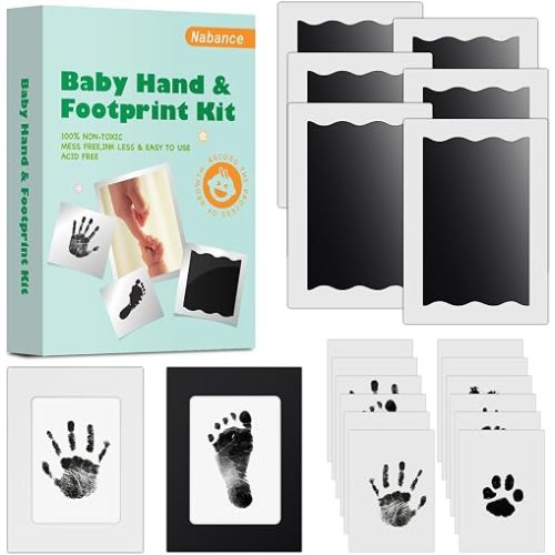 6 Pack Inkless Baby Hand and Footprint Kit for Newborn, Mess-Free Paw Print