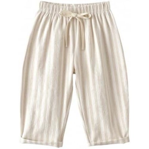 Toddler Boys Classic Pinstripe Pants Kids Thin Cotton Stripe Elastics Waist Spring Summer Casual Trousers