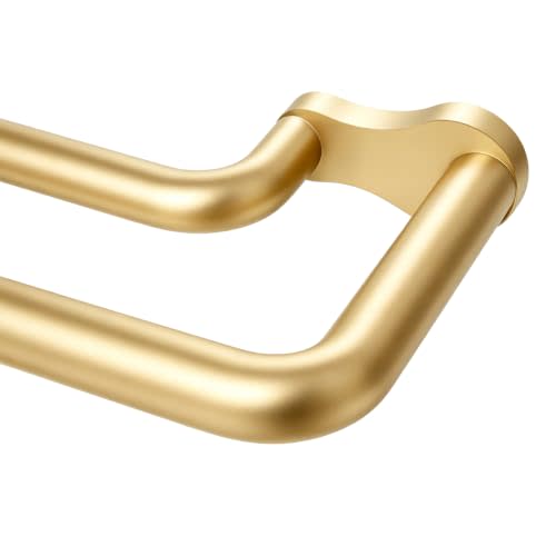 KAMANINA Double Curtain Rod 32 to 58 Inch, Gold Wrap Around Drapery Rods | Fast Curtain Change, Blackout Design, Adjustable for Room Darkening Curtains, Heat Insulation, No Sagging, Easy Installation