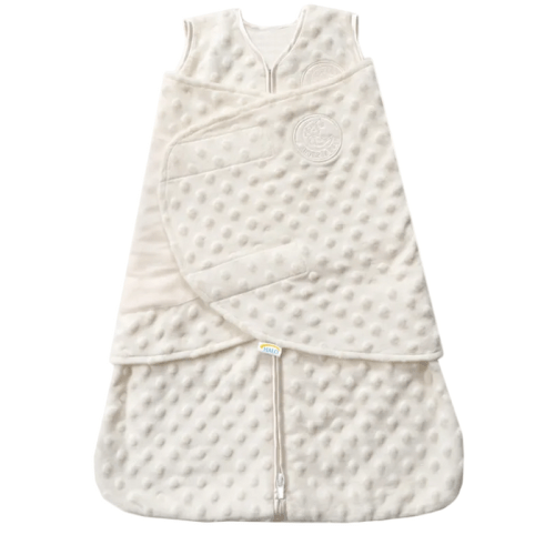 Halo Sleepsack Swaddle Plushy Dot Velboa, Cream, Newborn