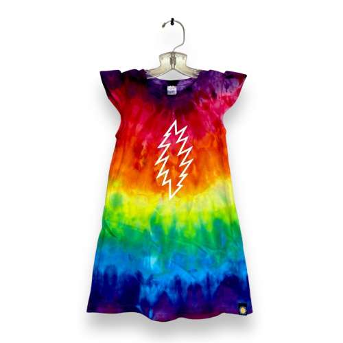 Tie Dye Girls Dress | Rainbow Grateful Dead Play Dress Little Girl 2T 2 4 6 Festival Summer Dress