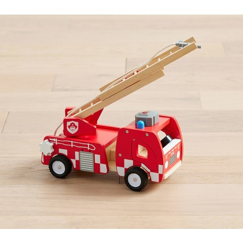 Wooden Light-Up Fire Truck Emergency Vehicle