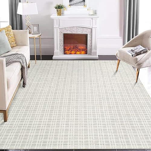 Modern 6x9 FT Light Grey Abstract Geometric Rug