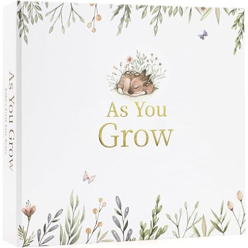 Keepsake Baby Memory Book - First 5 Year Journal - Gender Neutral Gift - Scrapbook or Photo Album for New Parents - Records Every Milestone from Birth to Age 5