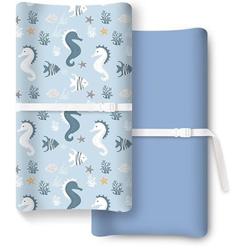 Extra Stretchy Changing Pad Cover, Ultra Soft Premium Jersey Knit Changing Pad Sheets, Unisex for Boys Girls, Fits All Standard Changing Tables/Dresser Tops - 2 Pack