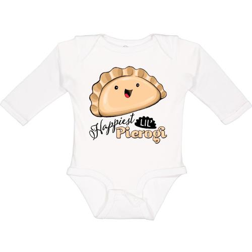 Happiest Lil' Pierogi Baby Long Sleeve Bodysuit By Inktastic